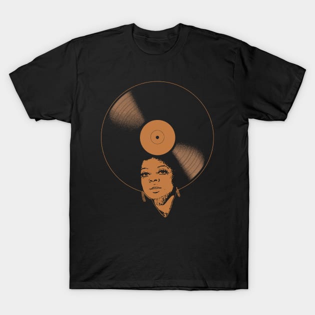 Afrovinyl (Orange) T-Shirt by bronzarino
